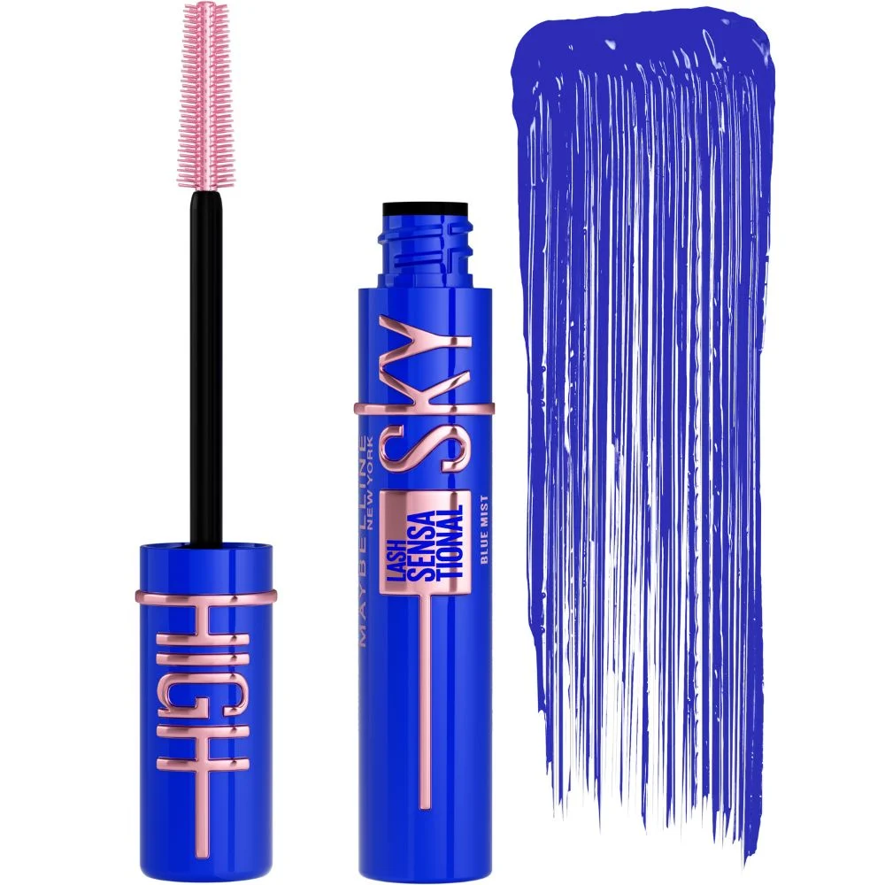 Maybelline New York, Sky High Lash Sensational Mascara, Limitless Length & Volume, Flex Tower Brush, Light-as-Air Feel, With Bamboo Extract, Blue Mist